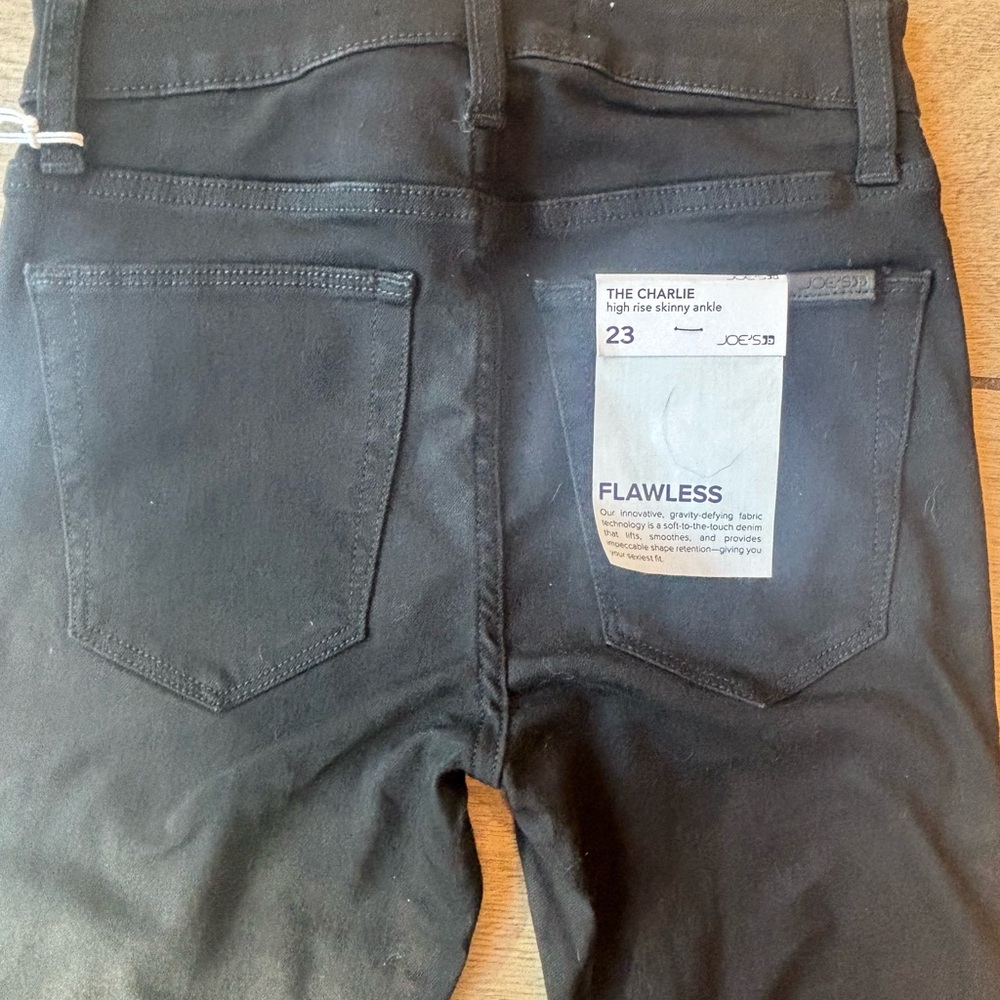 Joe’s Jeans High Rise Skinny Ankle Jeans Leopard Side Stripe Black Size 23 NWT - Picture 11 of 11